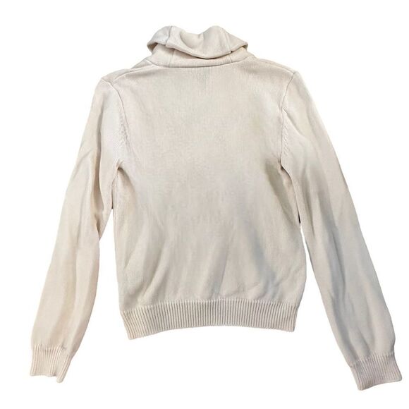 Lauren Ralph Lauren ~ Ivory Knit Collared Sweater ~ size Medium Petite - Picture 4 of 11